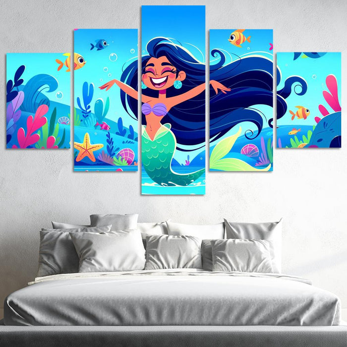 Magical Mermaid Lagoon Modern Paintings Frame