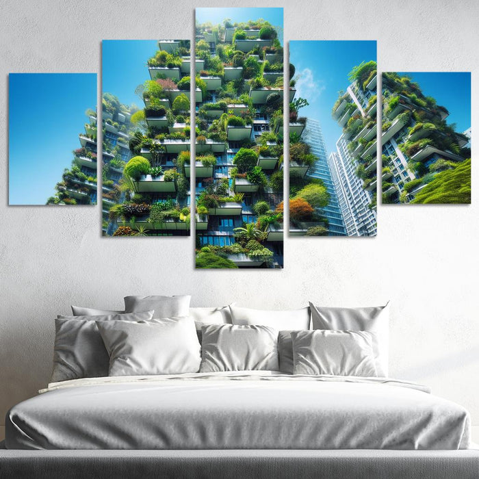 Vertical Forest Towers Modern Paintings Frame