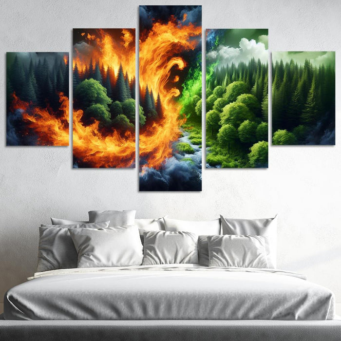 Flames Of Awareness The Reality Of Wildfires Multi-panel Paintings