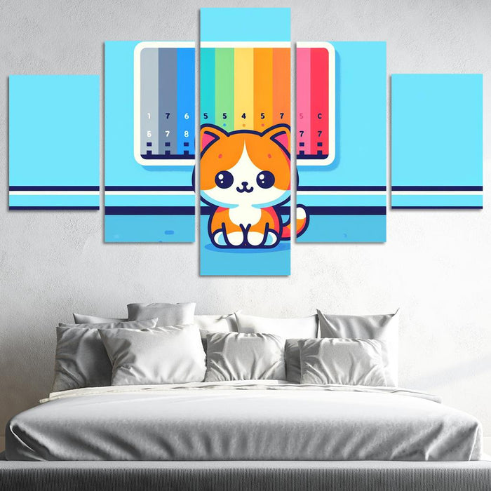 Curious Cat - Color Spectrum Puzzle Custom Paintings Frame