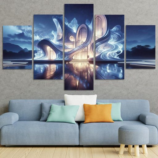 Bioluminescent Structures Modern Paintings Frame