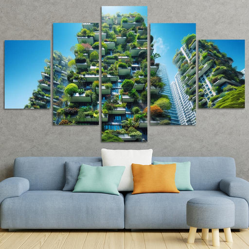 Vertical Forest Towers Modern Paintings Frame