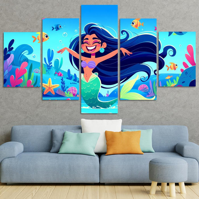 Magical Mermaid Lagoon Modern Paintings Frame