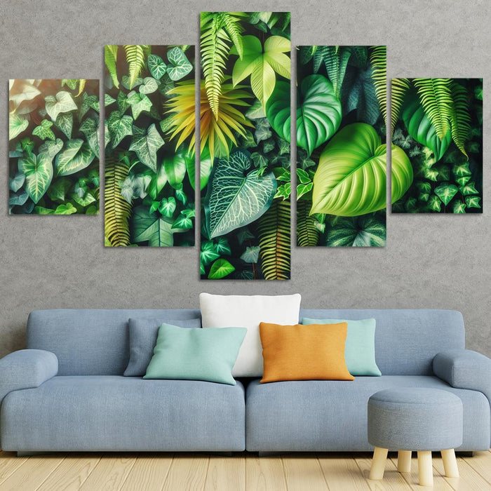 Lush Greenery A Foliage Focused Arrangement Multi-panel Paintings