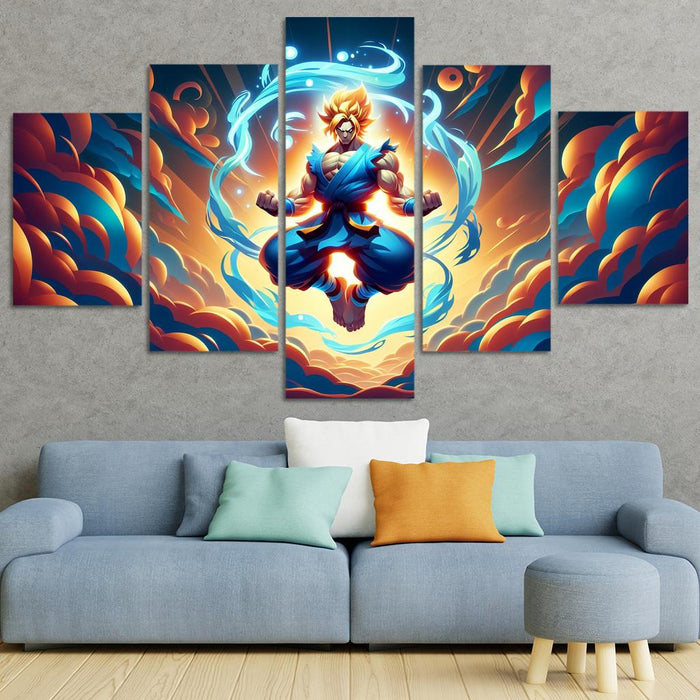 Goku's Power Unleashed Multi-panel Paintings