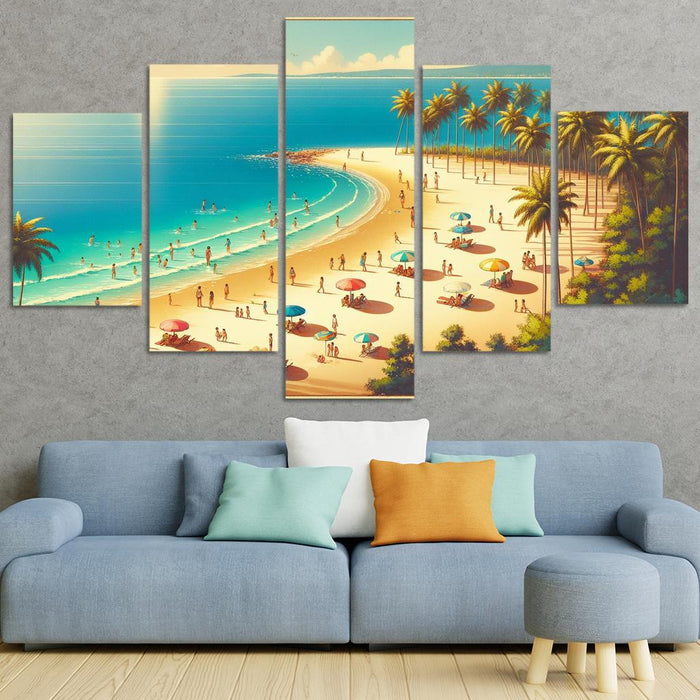 Serene Crescent A Family Oasis Modern Paintings Frame