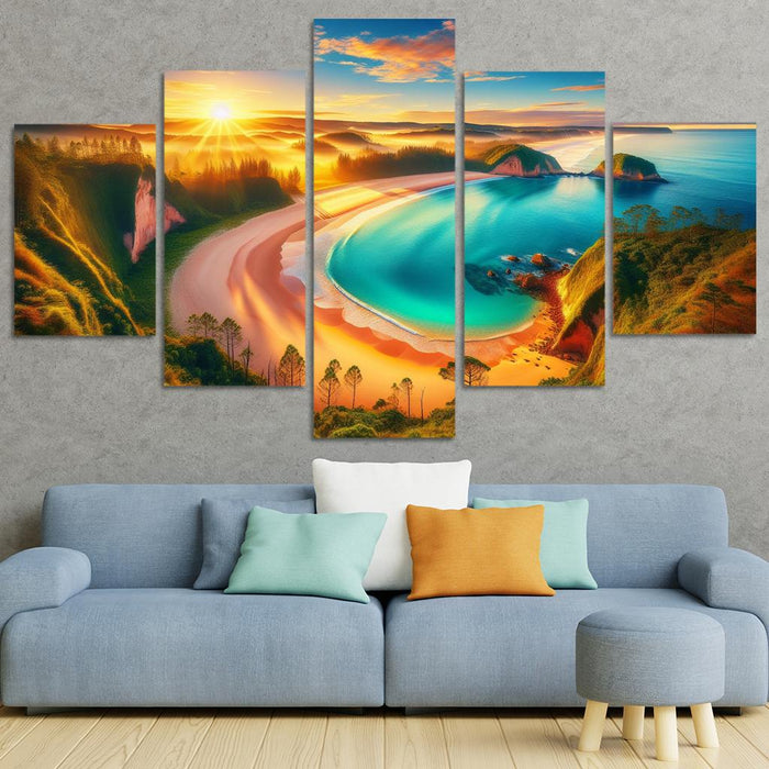 Tranquil Shores A Sanctuary For Nature Lovers Modern Paintings Frame