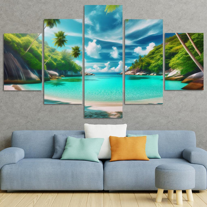 Whispering Palms Cove Abstract Paintings Frame