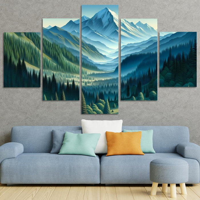 Mountain Serenity Retreat Canvas Paintings Frame