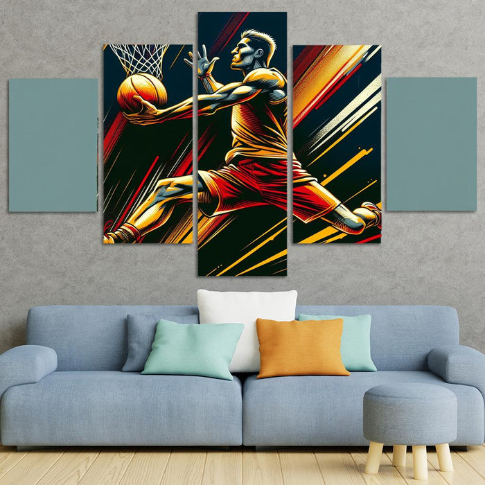 Lebron James Slam Dunk Multi-panel Paintings