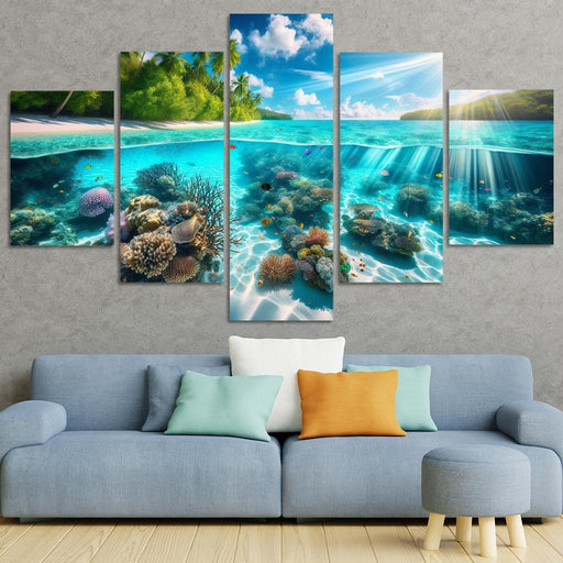 Crystal Lagoon An Underwater Paradise Modern Paintings Frame