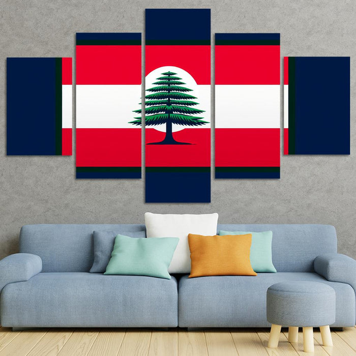 Emblem Of Resilience The Flag Of Lebanon Modern Paintings Frame