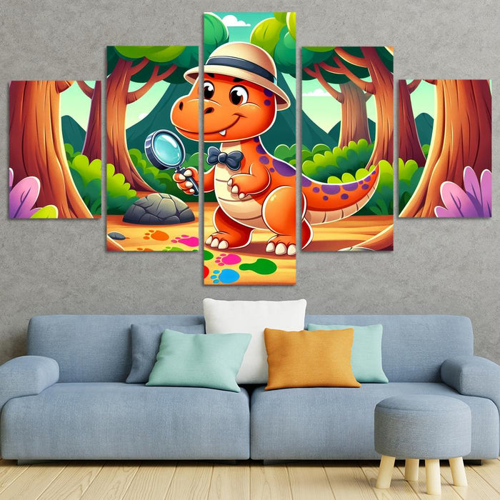 Dino Detective Modern Paintings Frame