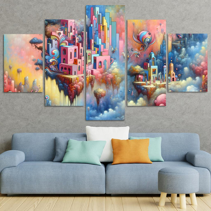 Anime Dreamscape Multi-panel Paintings