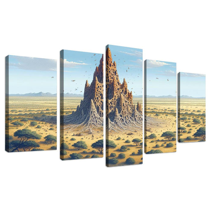 The Unseen Architects Termite Mounds Oil Paintings Frame