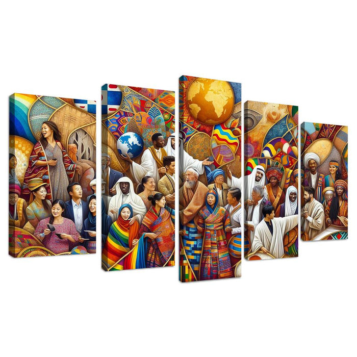 Cultural Mosaic Celebrating Diversity Through Art Multi-panel Paintings