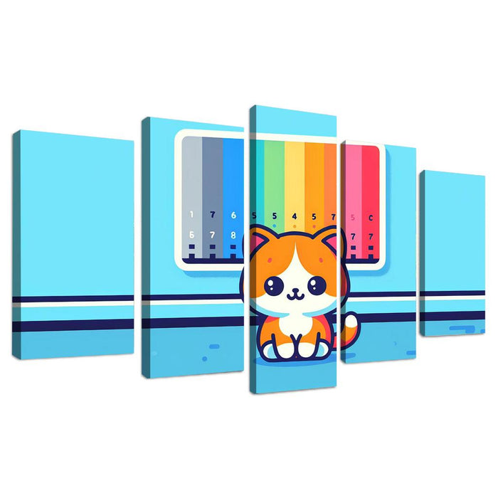 Curious Cat - Color Spectrum Puzzle Custom Paintings Frame