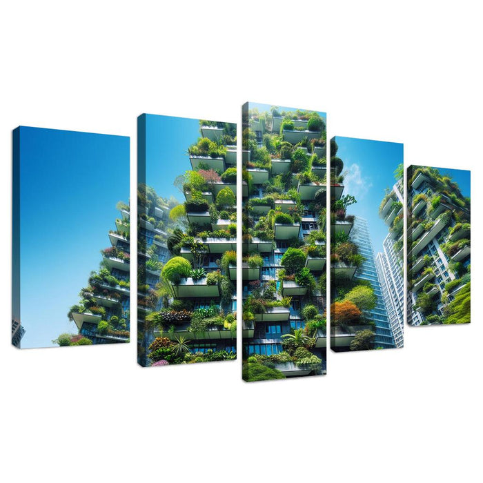 Vertical Forest Towers Modern Paintings Frame