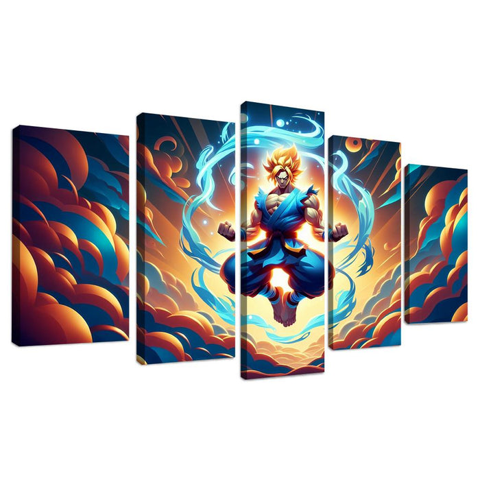 Goku's Power Unleashed Multi-panel Paintings