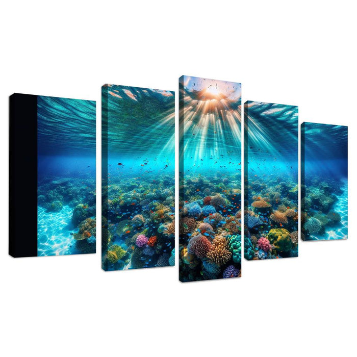 Azure Lagoon A Snorkeler's Paradise Abstract Paintings Frame