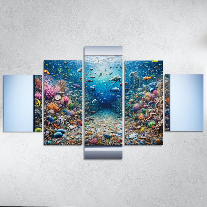 Beneath The Surface Ocean Conservation Awareness Multi-panel Paintings