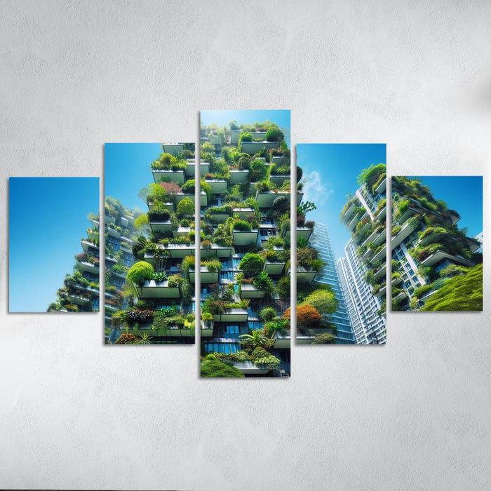 Vertical Forest Towers Modern Paintings Frame