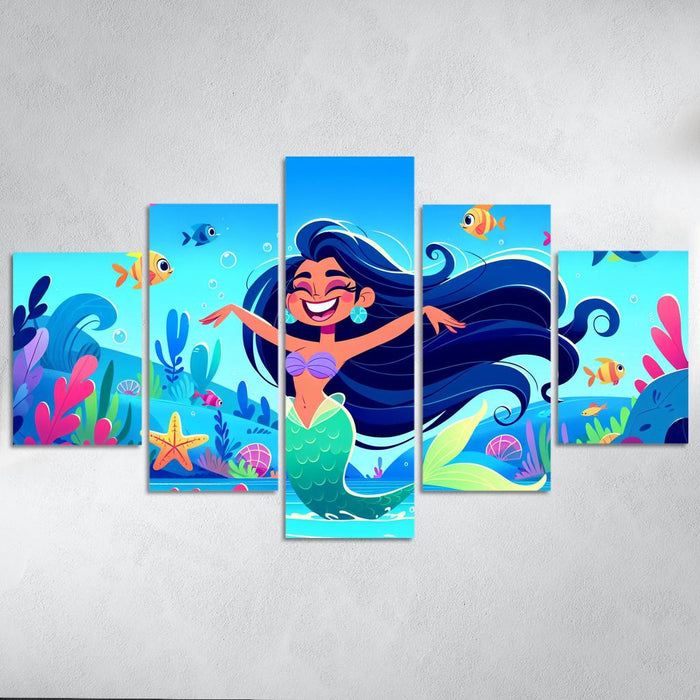 Magical Mermaid Lagoon Modern Paintings Frame