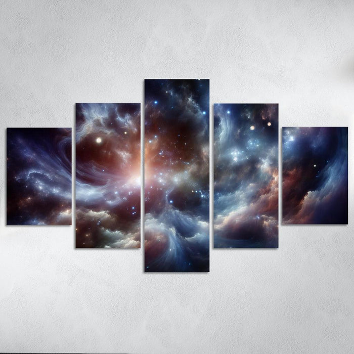 Whispers Of The Cosmic Veil Multi-panel Paintings