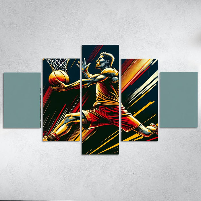 Lebron James Slam Dunk Multi-panel Paintings