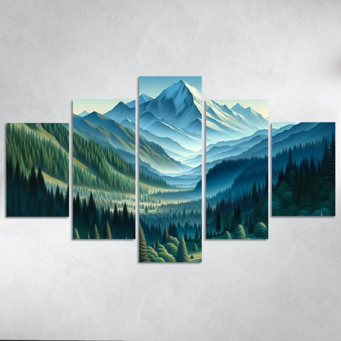 Mountain Serenity Retreat Canvas Paintings Frame