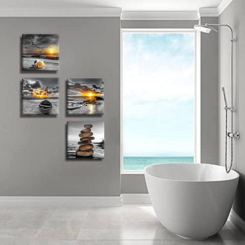 Bathroom Wall Art Canvas Prints Set Of Three