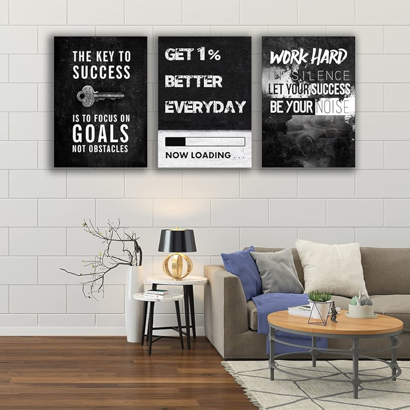 Inspirational Wall Art Canvas Set For Motivation And Success