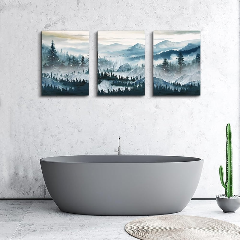 Abstract Mountain Forest Landscapes Canvas Wall Art Set