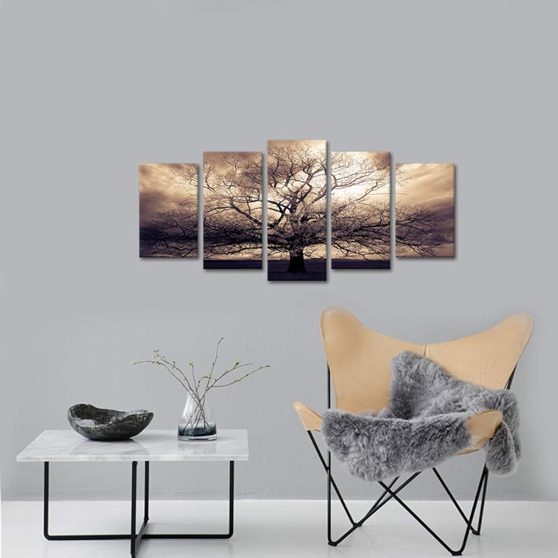 Large Canvas Wall Art Sepia Tree Of Life Artwork