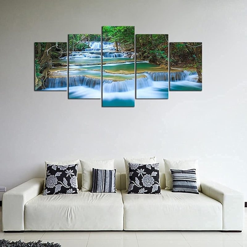 Canvas Art Prints Of Waterfall And Forest Landscape