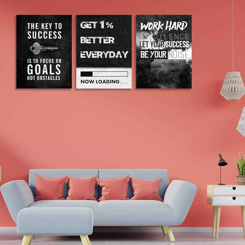 Inspirational Wall Art Canvas Set For Motivation And Success