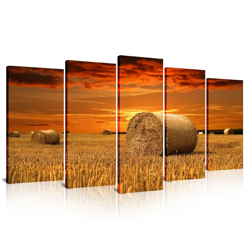 Large Canvas Art Set Featuring Autumn Landscape Wall Decor