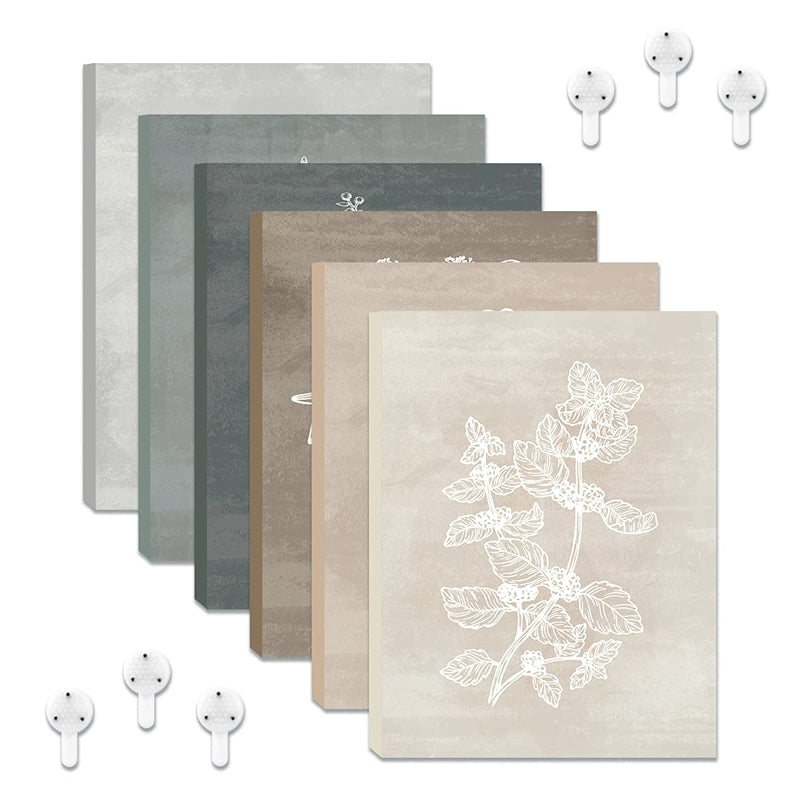 Neutral Botanical Plant Canvas Art Set Of Six