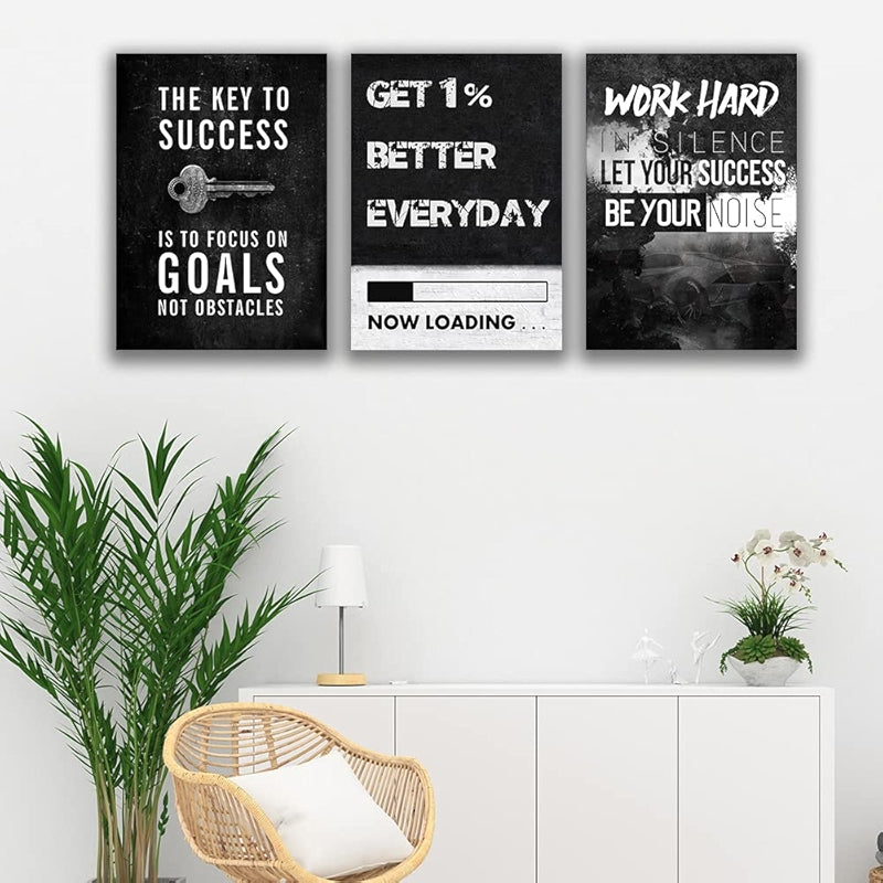 Inspirational Wall Art Canvas Set For Motivation And Success