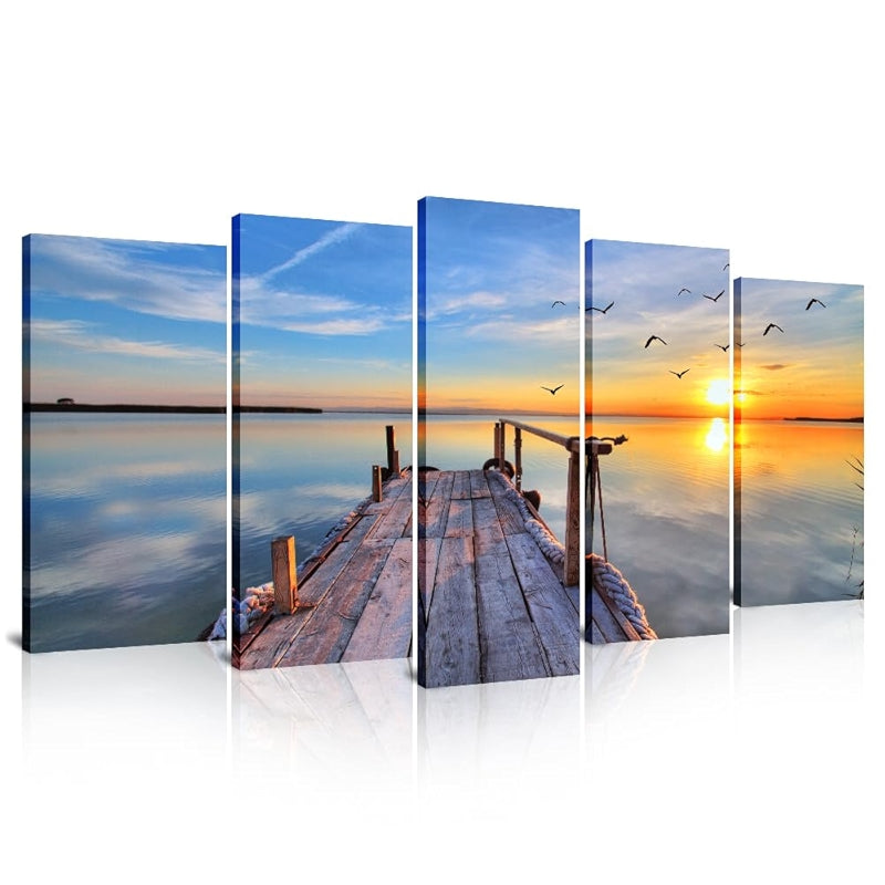 Large Canvas Art Set Featuring Autumn Landscape Wall Decor