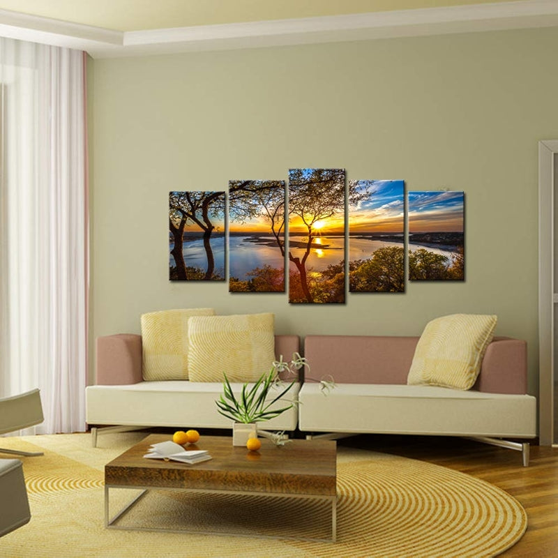 Canvas Wall Art Sunset Over Lake Travis