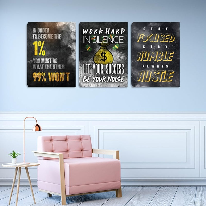 Inspirational Wall Art Canvas Set For Motivation And Success