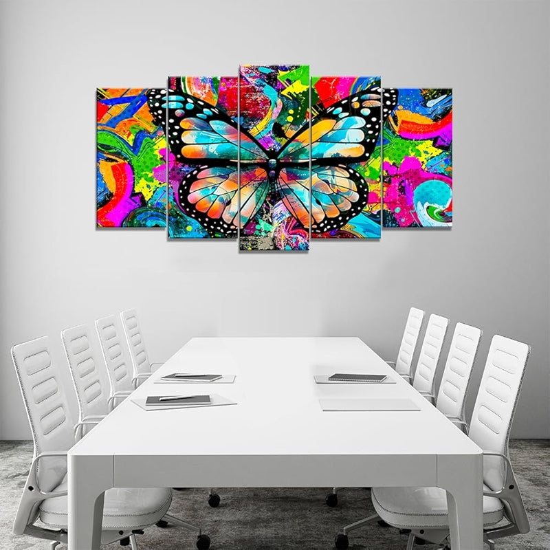 Modern Large Canvas Butterflies Wall Art Set