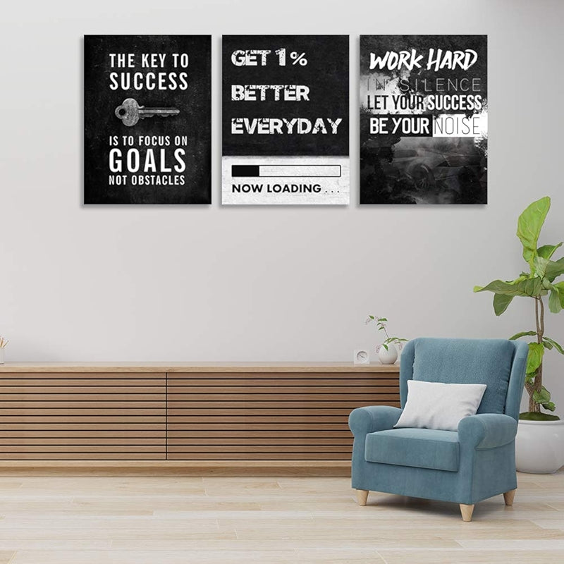 Inspirational Wall Art Canvas Set For Motivation And Success