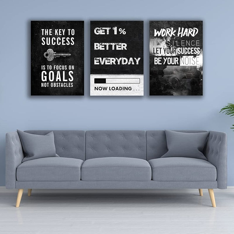 Inspirational Wall Art Canvas Set For Motivation And Success