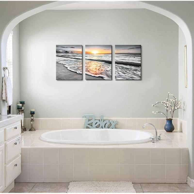 Bathroom Wall Art Canvas Prints Set Of Three