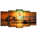 Canvas Wall Art 5 Piece Silent Night Full Moon Paintings