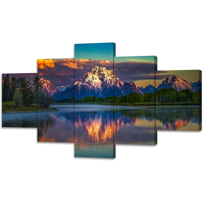 Mountain Grand Teton Canvas Paintings Nature Scenery Posters