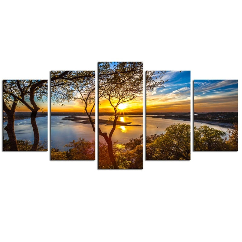 Canvas Wall Art Sunset Over Lake Travis