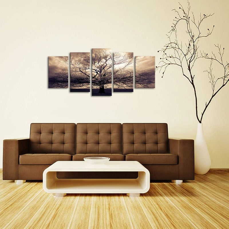 Large Canvas Wall Art Sepia Tree Of Life Artwork